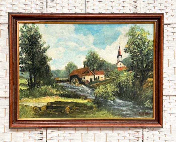 Vintage olieverf schilderij - Afbeelding 2