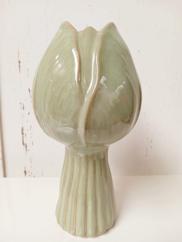 2 Mooie dk design vazen, tulpen vorm + 2 design glazen tulpen - Afbeelding 2