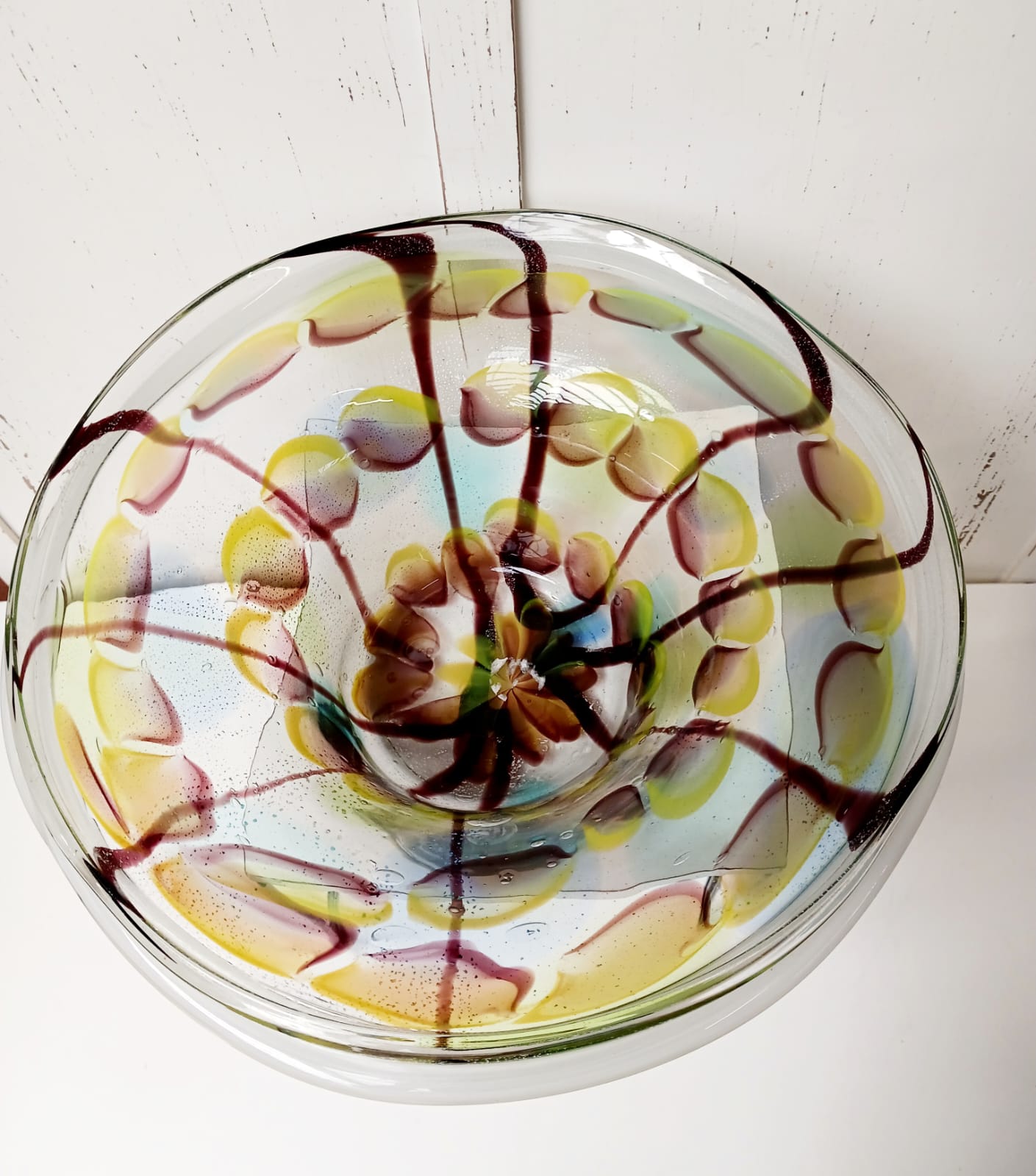 Grote decoratieve glazen design kom - Afbeelding 2