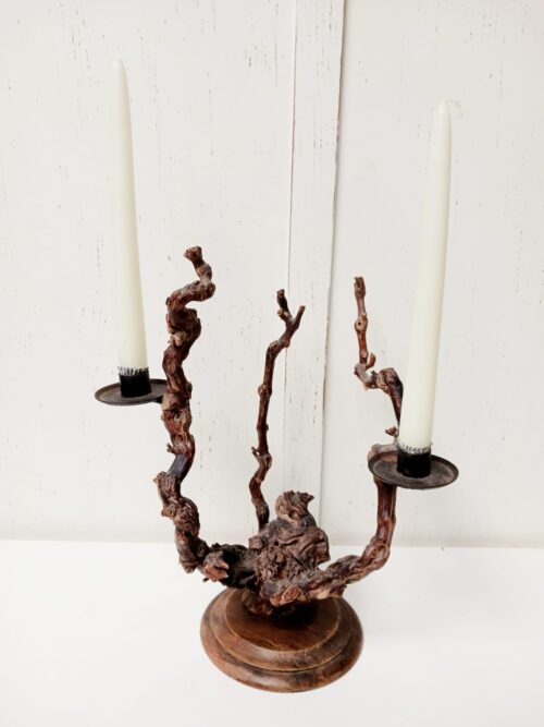 Decoratieve houten design kandelaar handwerk