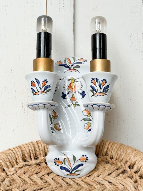 Vintage France porseleinen design wandlamp